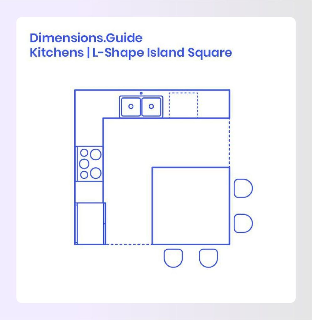 L kitchen layout featuring island seating arrangement