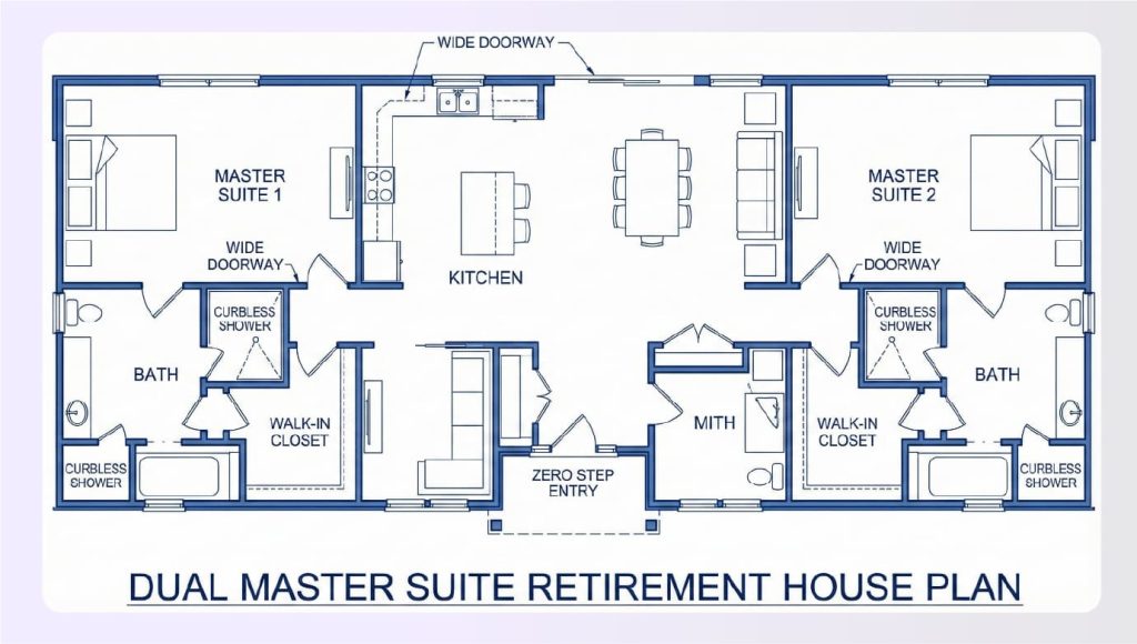 Dual master suite retirement house plan design Dual master suite retirement house plan design