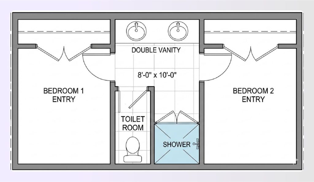Jack and Jill 3/4 bathroom floor plans Jack and Jill 3/4 bathroom floor plans