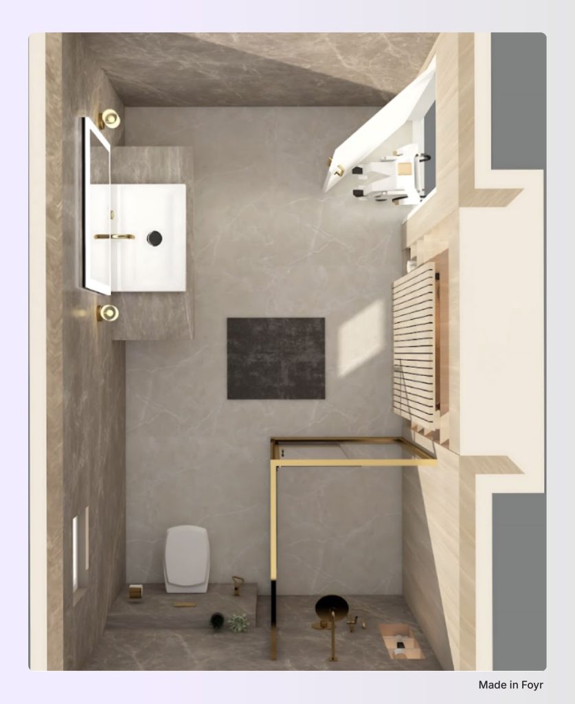 ADA-accessible full bathroom floor plan ADA-accessible full bathroom floor plan