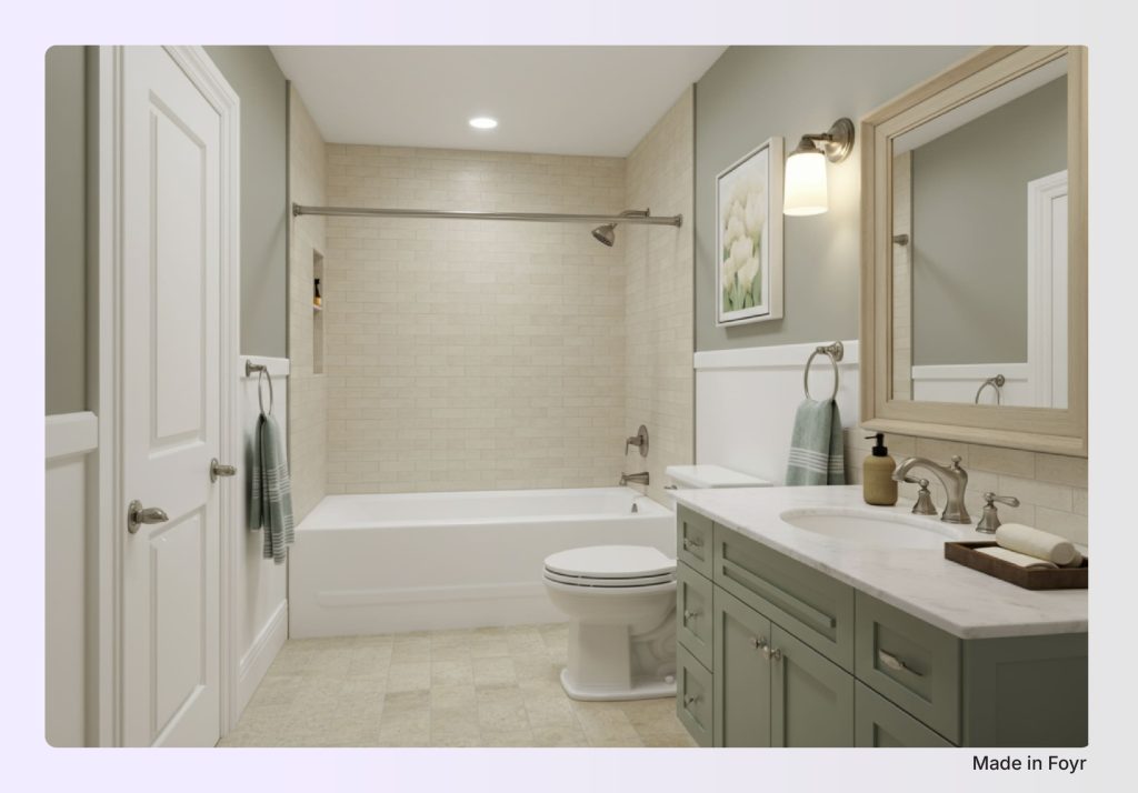 Classic 5x8 full bathroom floor plan Classic 5x8 full bathroom floor plan