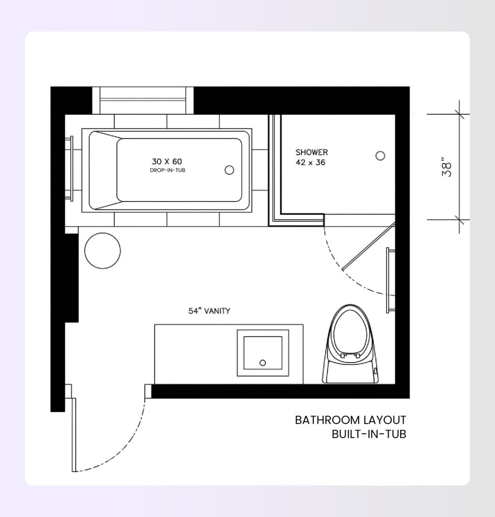 Corner bathtub full bathroom with separate walk-in shower area
