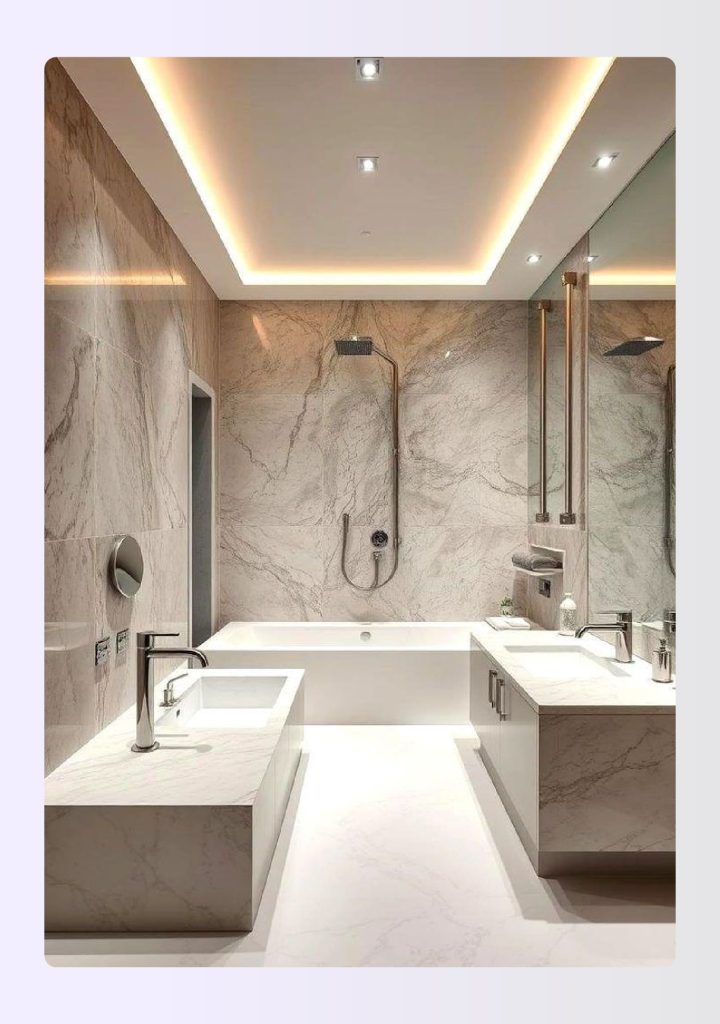 Five-fixture large executive bathroom Five-fixture large executive bathroom