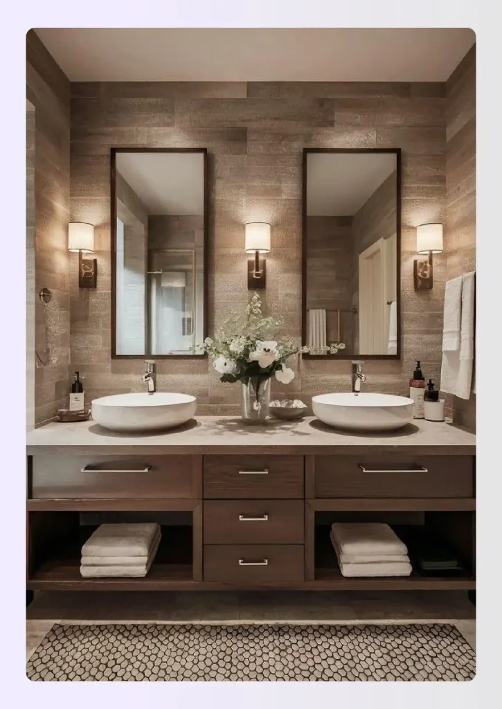 A classic double vanity bathroom layout A classic double vanity bathroom layout