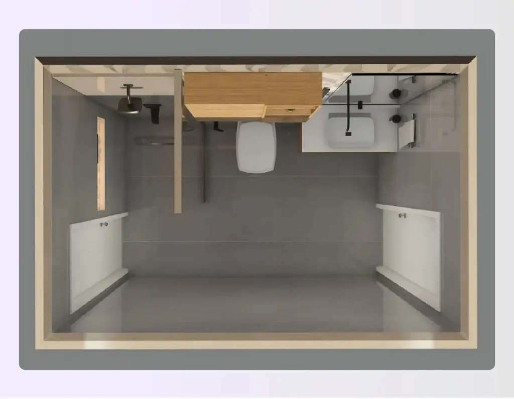 Large Bathroom Layout created using Foyr Neo