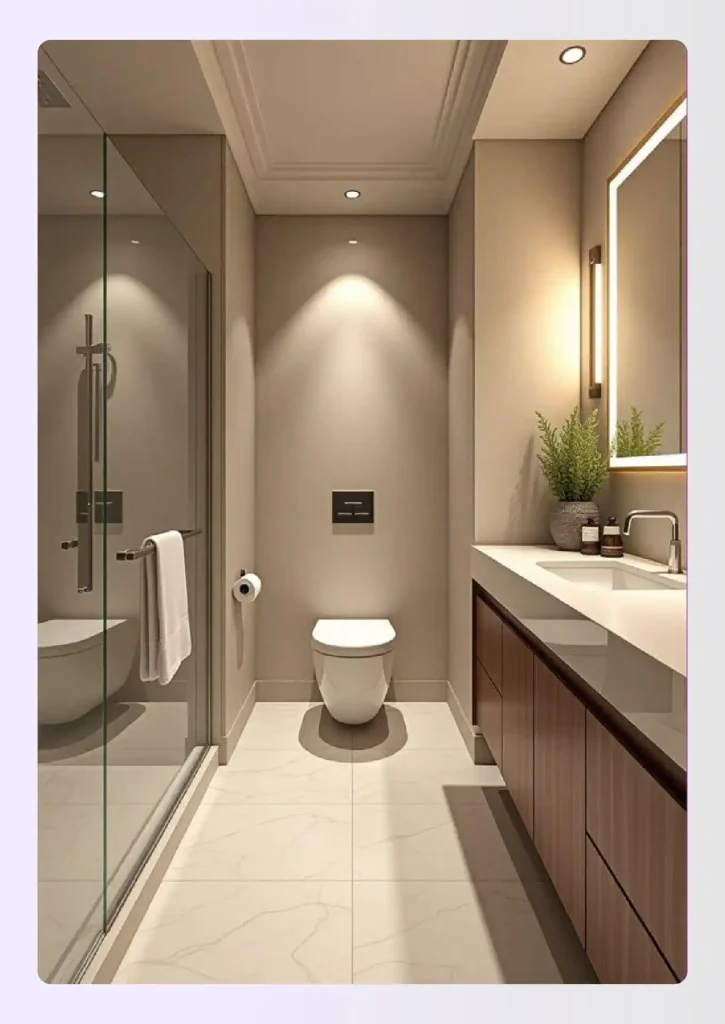 Narrow galley bathroom floor plan Narrow galley bathroom floor plan