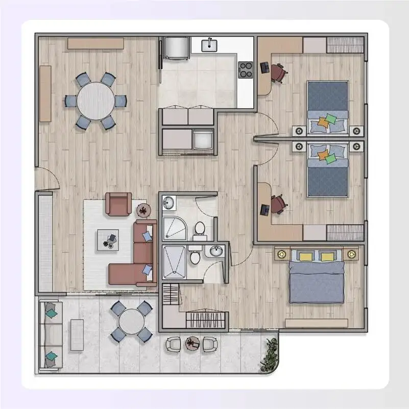 Three-bedroom family condo with large kitchen Three-bedroom family condo with large kitchen