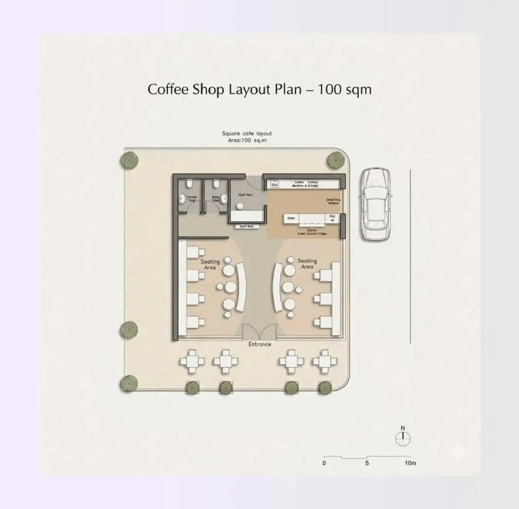 Drive-through coffee shop floor plan