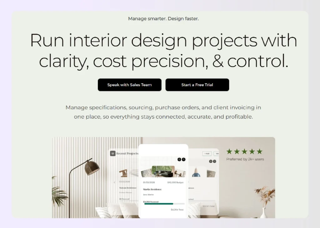 Design Manager supports accounting workflows for interior design firms Design Manager supports accounting workflows for interior design firms