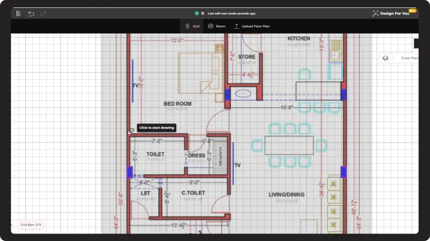 Check if the walls align right, and enclose the space