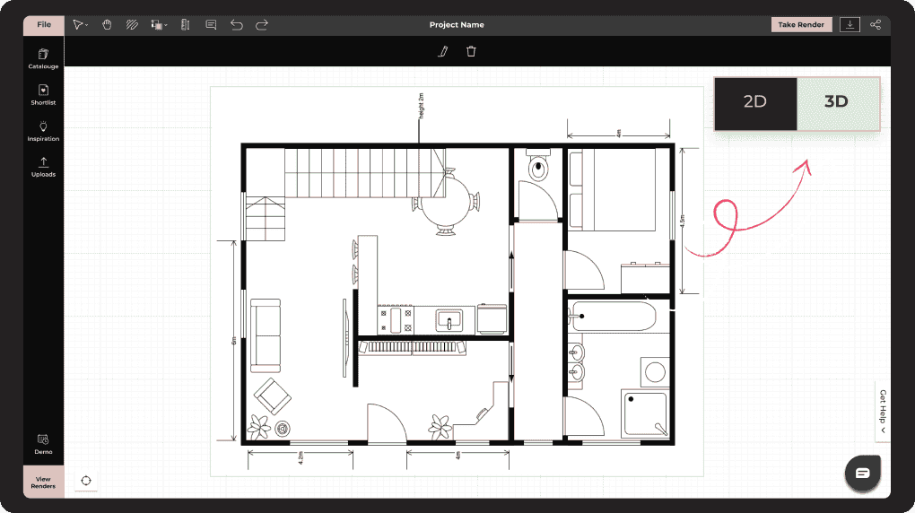 2D/3D floor planner visualization