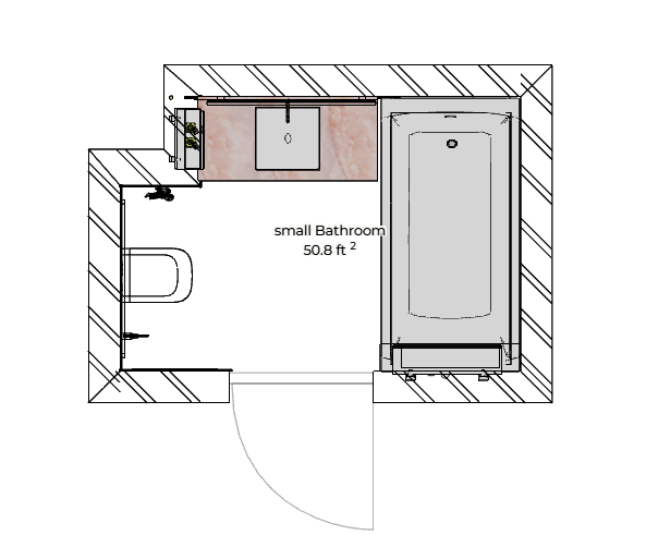 Small bath with bathtub