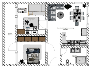 Single-Floor 2 Bedroom Layout