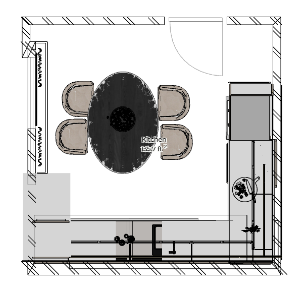 Minimalist U-Shaped Kitchen
